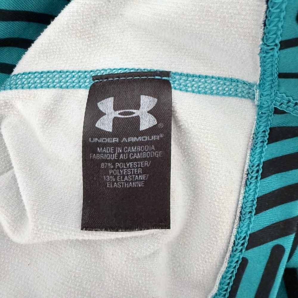 Under Armour Women’s ColdGear Fitted Long Sleeve Shirt XL Teal Black Geometric - Picture 7 of 7